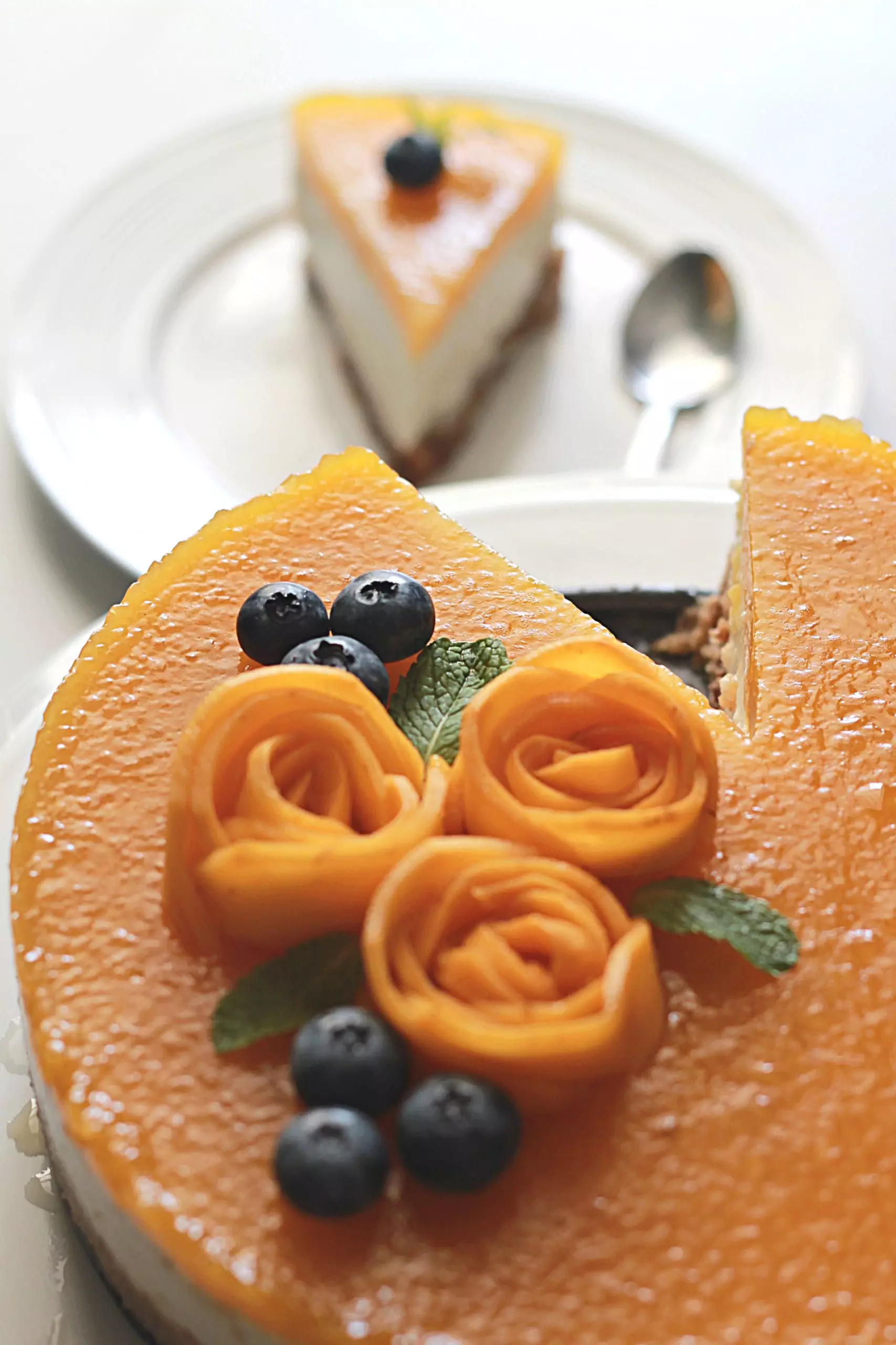 Baked Yogurt Cheesecake with Mango Jelly - Ruchik Randhap